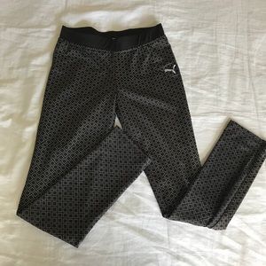 Puma Girls Black and White Printed Leggings